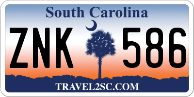 SC license plate ZNK586
