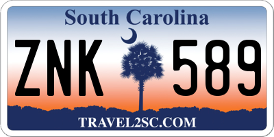 SC license plate ZNK589