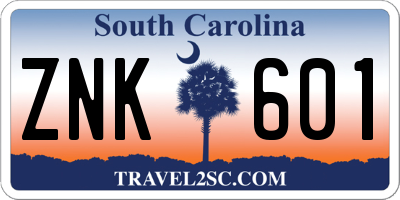 SC license plate ZNK601