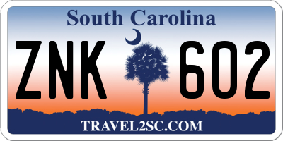 SC license plate ZNK602