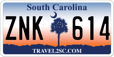 SC license plate ZNK614