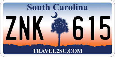 SC license plate ZNK615