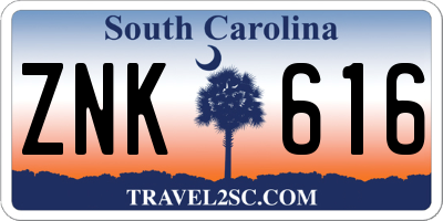 SC license plate ZNK616