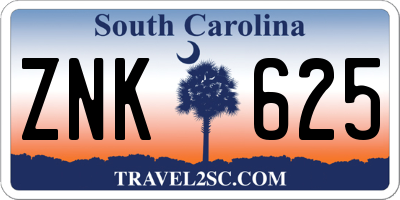SC license plate ZNK625