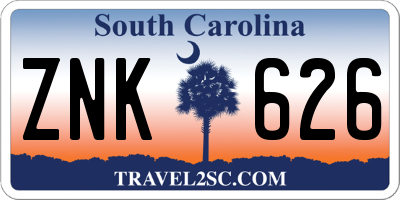 SC license plate ZNK626