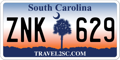 SC license plate ZNK629