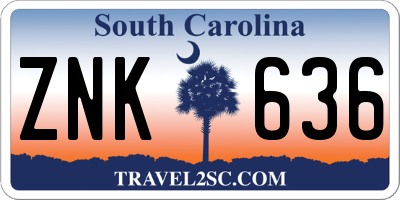 SC license plate ZNK636