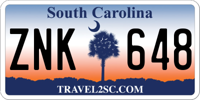 SC license plate ZNK648