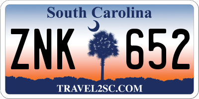 SC license plate ZNK652