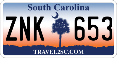 SC license plate ZNK653