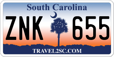 SC license plate ZNK655