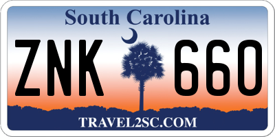 SC license plate ZNK660