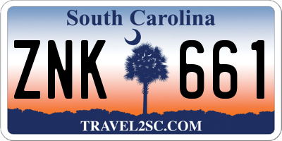 SC license plate ZNK661