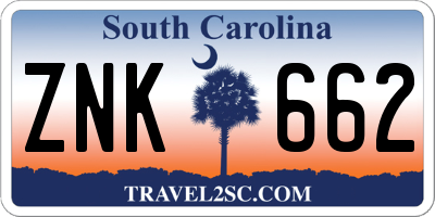 SC license plate ZNK662