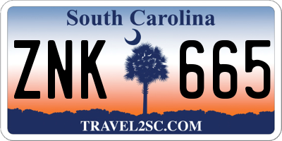 SC license plate ZNK665
