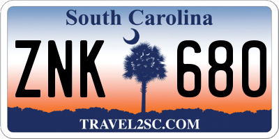 SC license plate ZNK680