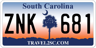 SC license plate ZNK681