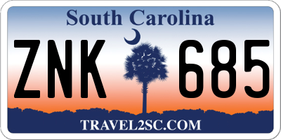 SC license plate ZNK685