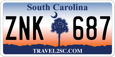 SC license plate ZNK687