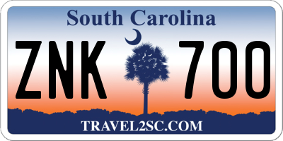 SC license plate ZNK700