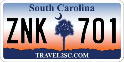 SC license plate ZNK701