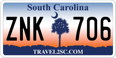 SC license plate ZNK706