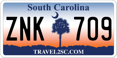 SC license plate ZNK709