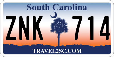 SC license plate ZNK714