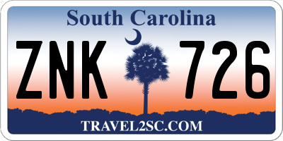 SC license plate ZNK726