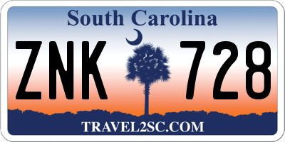 SC license plate ZNK728