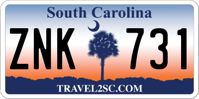 SC license plate ZNK731