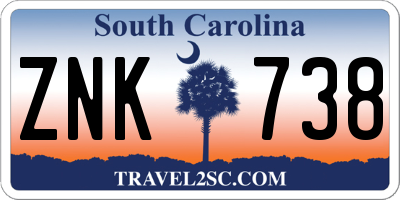 SC license plate ZNK738