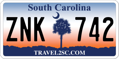 SC license plate ZNK742