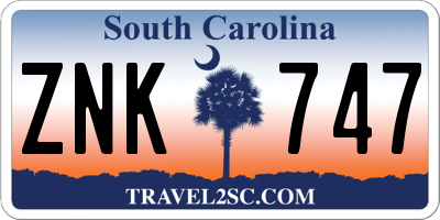 SC license plate ZNK747