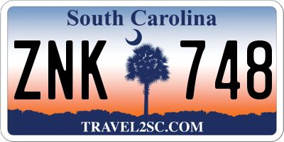 SC license plate ZNK748