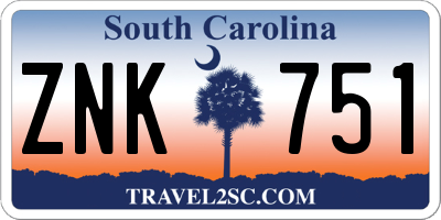 SC license plate ZNK751