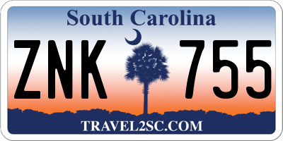 SC license plate ZNK755