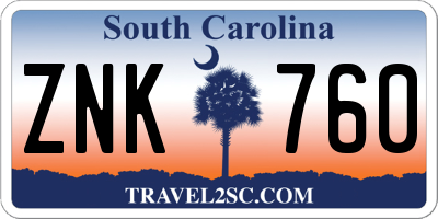 SC license plate ZNK760
