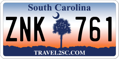 SC license plate ZNK761