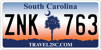 SC license plate ZNK763