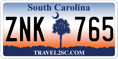 SC license plate ZNK765