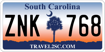 SC license plate ZNK768