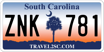 SC license plate ZNK781