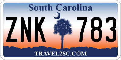 SC license plate ZNK783