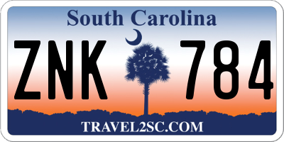 SC license plate ZNK784