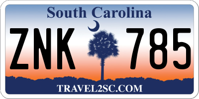 SC license plate ZNK785