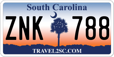 SC license plate ZNK788