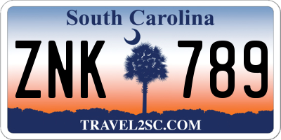 SC license plate ZNK789