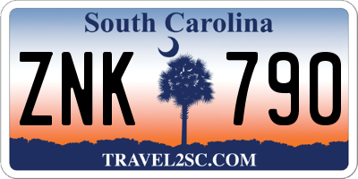 SC license plate ZNK790