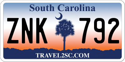 SC license plate ZNK792